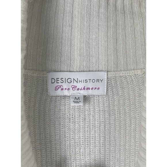 Design History Shawl Collar Cashmere Sweater In Winter White Sz M New - Picture 8 of 9
